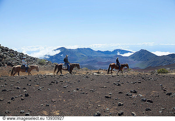 Horseback Trail Ride  Haleakala National Park  Maui  Hawaii