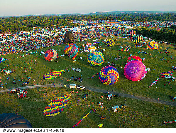 Hot Air Balloon Festival From Above In New Jersey