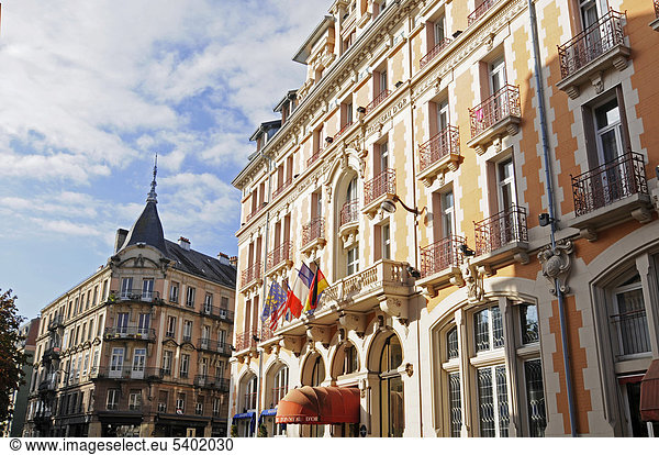 Hotel  Hausfassaden  Altstadt  Belfort  Franche-Comte  Frankreich  Europa  ÖffentlicherGrund