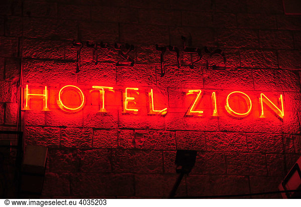Hotel Zion in evening lighting  Jerusalem  Israel  Middle East  the Orient