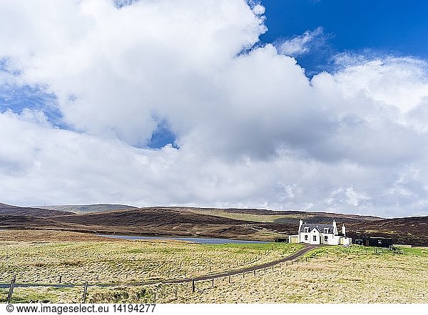 House in the highlands of Shetland Mainland. Europe  Great Britain  Scotland  Northern Isles  Shetland  May