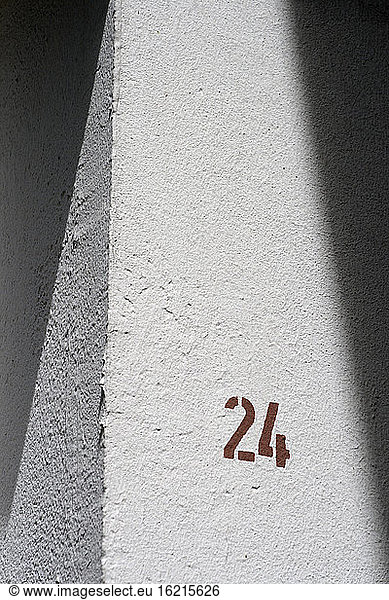 House number 24  close-up