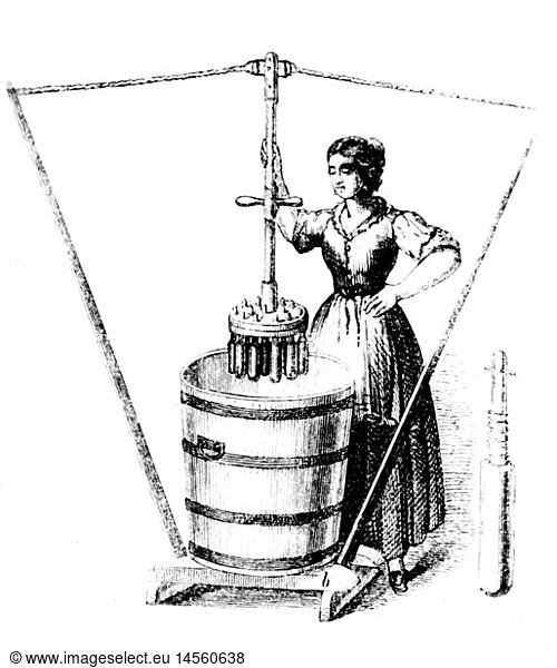 household  washing  woman with washing machine  wood engraving  19th century  19th century  graphic  graphics  household  households  domestic work  housework  household chores  do the chores  housekeep  housewife  housewives  homemaker  half length  standing  tub  laundry  washing  wash  laundering  launder  washing machine  washing machines  invention  inventions  historic  historical  female  woman  people  women