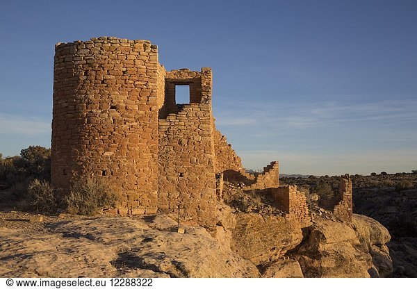 Hovenweep Castle  Late Afternoon  Ancestral Pueblo  Hovenweep National Monument  Utah  USA.