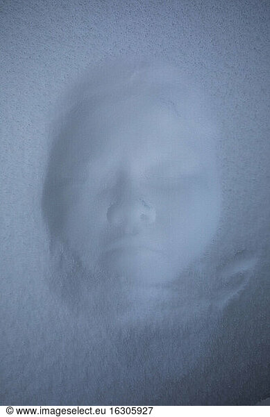 Human face in snow
