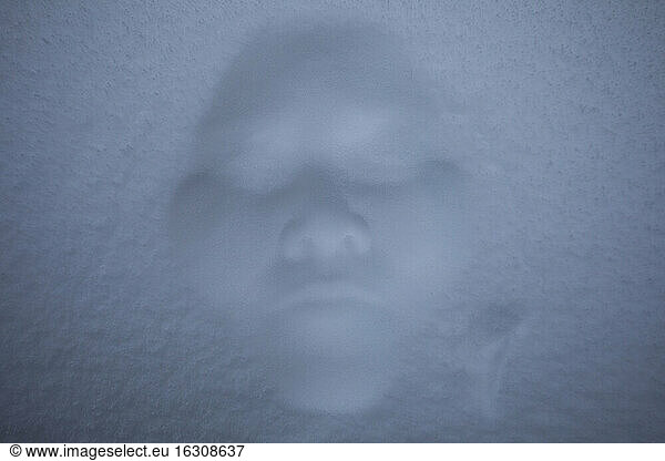 Human face in snow