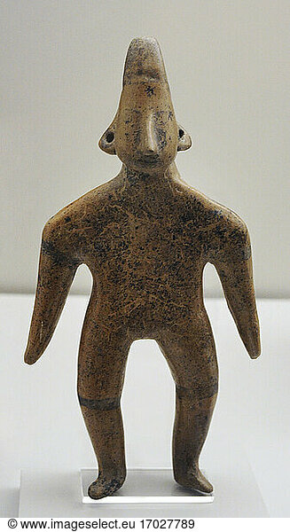 Human figure. Ceramics. Colima style. Late Preclassic Period (400 BC-100 AD). Western Mexico. Museum of the Americas. Madrid  Spain.