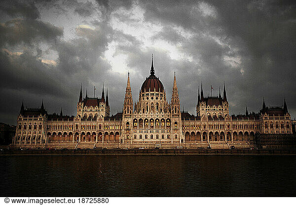 Hungarian Parliament House in Budapest  capital of Hungary  situated on the Danube