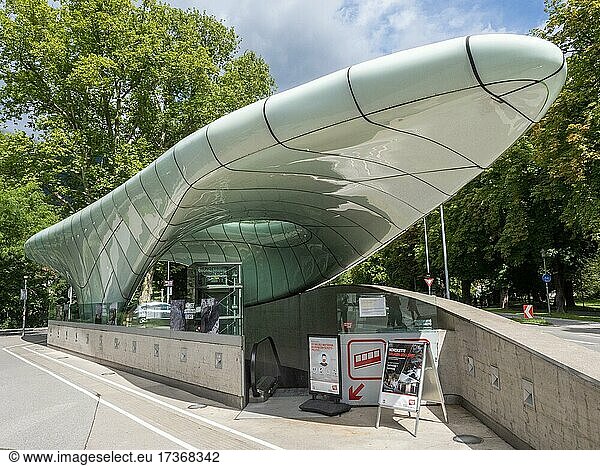 Hungerburgbahn valley station  architect Zaha Hadid  Congress station  mountain railway  funicular railway  Innsbruck  Tyrol  Austria  Europe