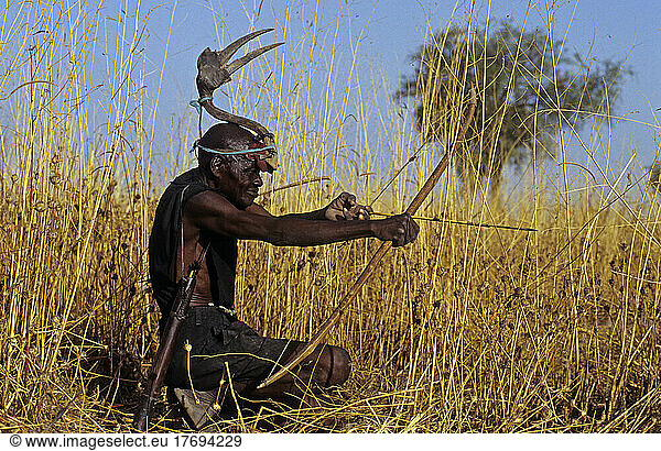 Hunter with a calao head Northern Cameroon 