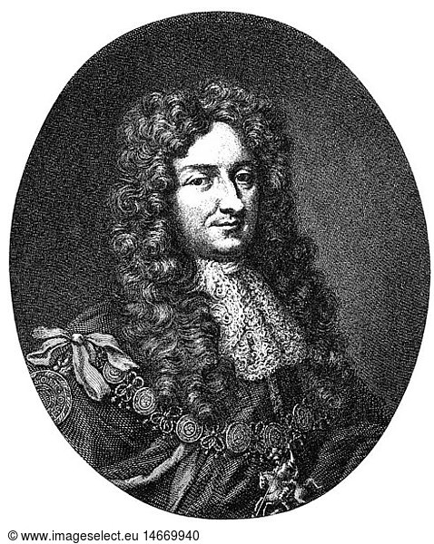 Hyde  Laurence  1. Graf von Rochester  MÃ¤rz 1641 - 2.5.1711  engl. Politiker  Portrait  Kupferstich von Jacobus Houbraken  18. Jahrhundert