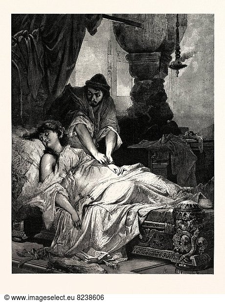 IACHIMO AND IMOGEN. A. LIEZEN MAYER. William Shakespeare's play Cymbeline. Sándor Liezen-Mayer or Alexander von Liezen-Mayer (24 January 1839 - 19 February 1898) was a Hungarian painter.