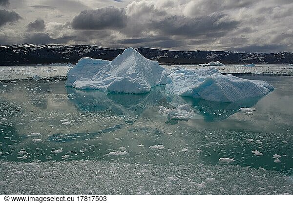 Ice chunks in Disko Bay  Greenland  North America