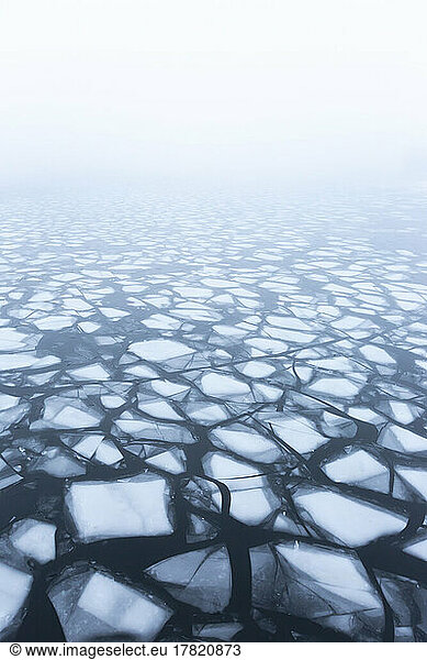 Ice floating in river Havel