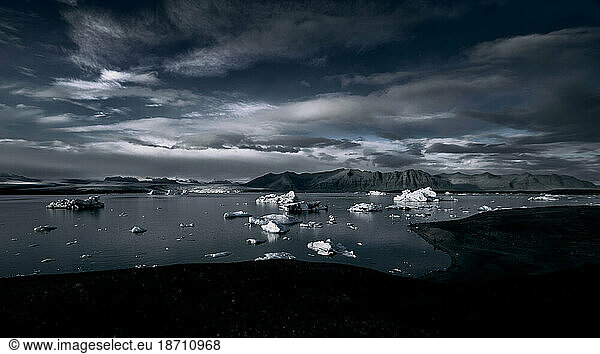 Ice lagoon lake day view  Iceland