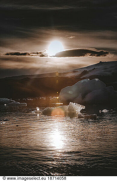 Ice lagoon lake day view  Iceland