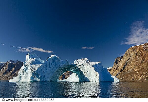 Iceberg in Fjord  Kaiser Franz Joseph Fjord  East Coast Greenland  Denmark  Europe