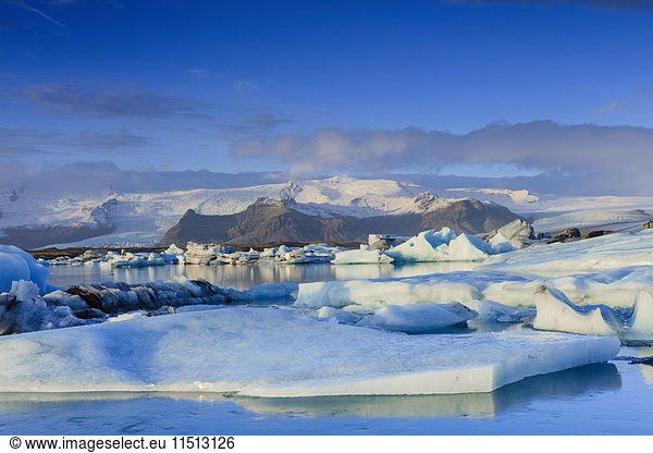 Icebergs in the Jokulsarlon glacial lake in Vatnajokull National Park in southeast Iceland  Polar Regions