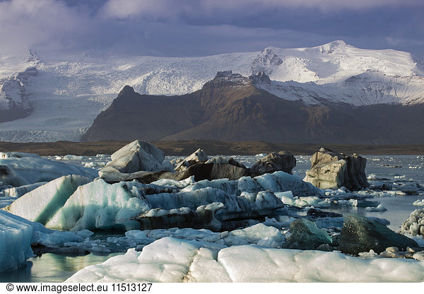 Icebergs in the Jokulsarlon glacial lake in Vatnajokull National Park in southeast Iceland  Polar Regions
