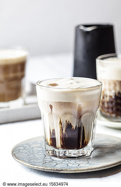 Iced espresso with cold frothed milk