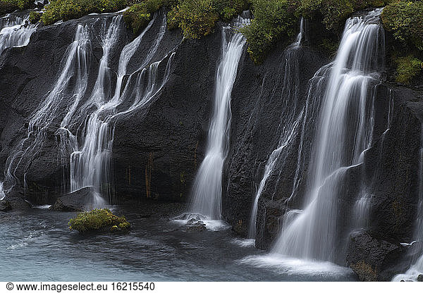 Iceland  Hraunfossar  waterfalls