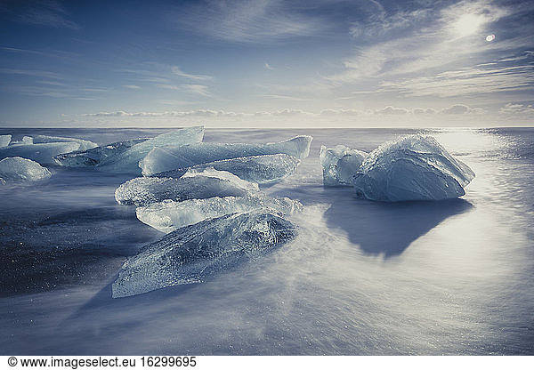 Iceland  Ice at the beach of Jokurlsarlon