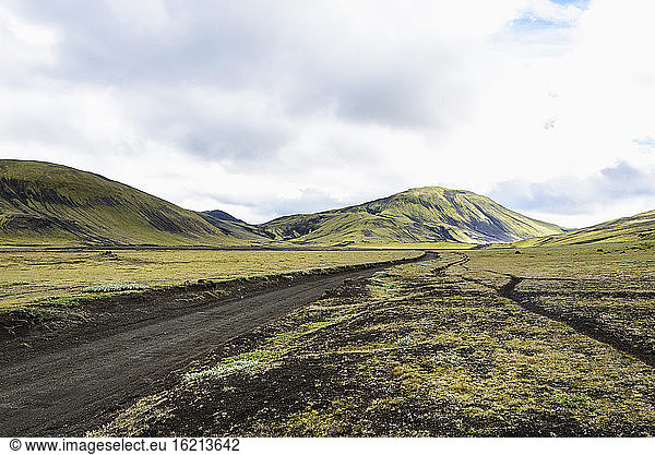 Iceland  Road through highland