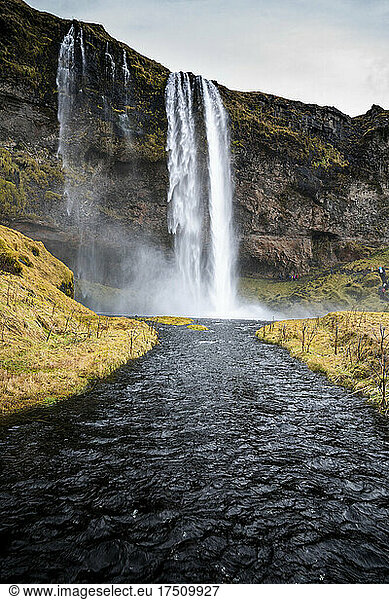 Iceland  Seljalandsfoss Waterfall