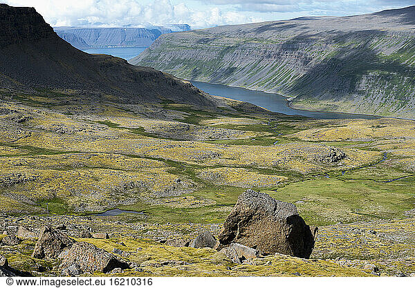 Iceland  West Fjords  View of coastline