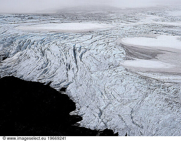 Icelandic glacier Svinafellsjokul in Skaftafell National Park.