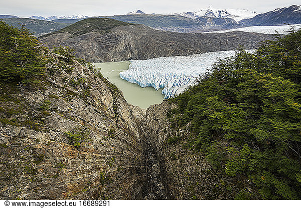 Idyllic shot of Glacier Grey seen from gorge  Torres del Paine National Park  Patagonia  Chile