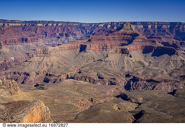 Idyllic shot of Grand Canyon on sunny day  Grand Canyon National Park  Arizona  USA