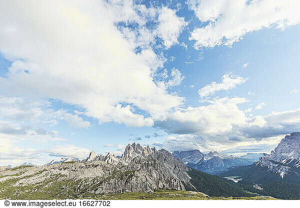 Idyllic shot of rocky mountains seen from Sesto Dolomites  Dolomites  Alto Adige  Italy