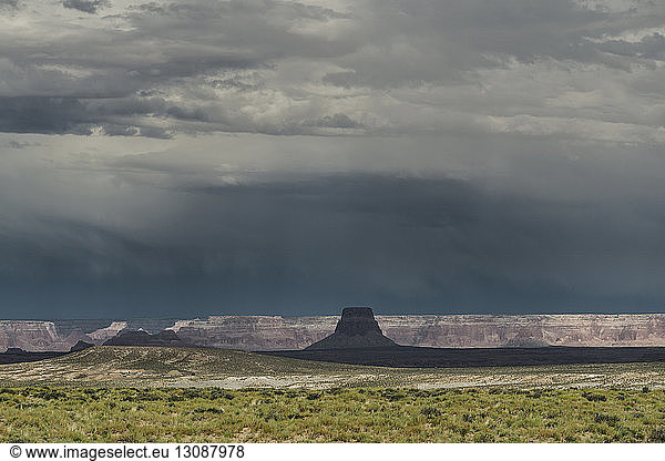 Idyllic view of storm clouds over landscape at Grand Staircase-Escalante National Monument