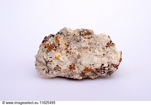 Ignimbrite is a volcanic rock formed from a lithified deposit of pyroclastic flow. This sample comes from Cabo de Gata  Almeria  Andalusia  Spain.