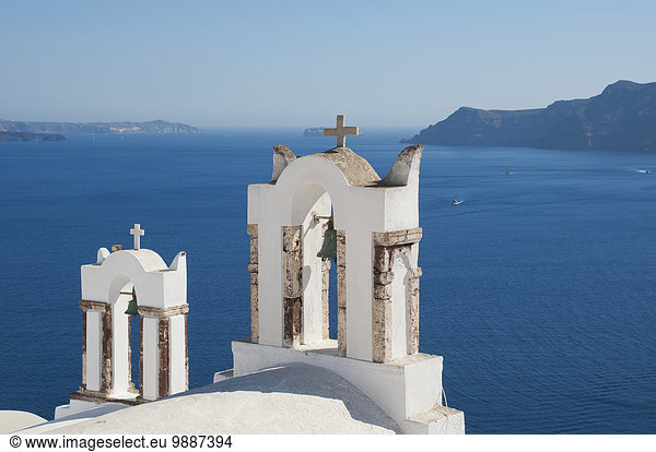 Ignoranz Kirche Santorin Glocke Kykladen Griechenland Griechische Inseln Oia Ia