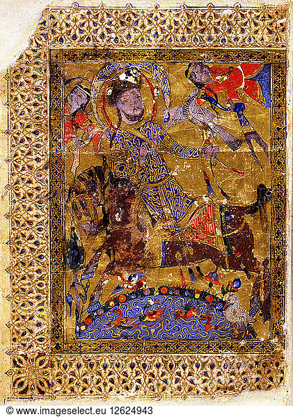 Illustration aus Kitab al-aghani (Buch der Lieder). Künstler: Muhammad ibn Abi Talib al-Badri (tätig um 1220)