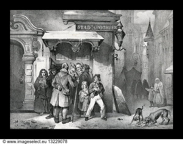 Illustration depicting a Wintery Scene