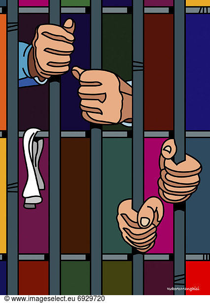 Illustration  festhalten  Gefängnis