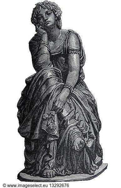 Illustration of a Bronze statue titled 'Reverie'