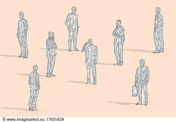 Illustration of business colleagues in studio