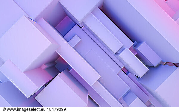 Illustration of gradient cubes in pastel shades