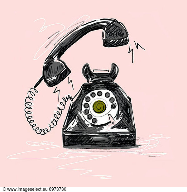 Illustration of Old Fashioned Telephone