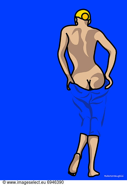 Illustration of Woman Undressing