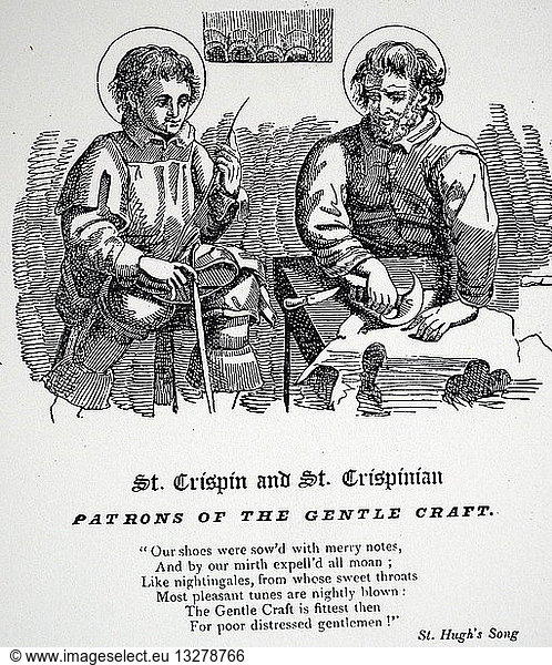 Illustration showing Saint CRISPIN AND CRISPINIAN