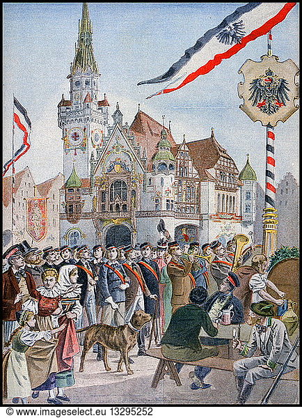 Illustration showing the German Pavilion  at the Exposition Universelle of 1900.