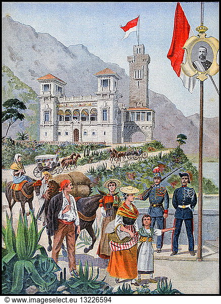 Illustration showing the Monaco Pavilion  at the Exposition Universelle of 1900