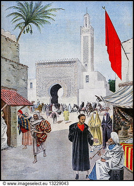 Illustration showing the Moroccan Pavilion  at the Exposition Universelle of 1900.