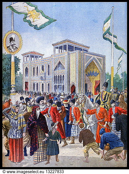 Illustration showing the Persian (Iranian) Pavilion  at the Exposition Universelle of 1900.