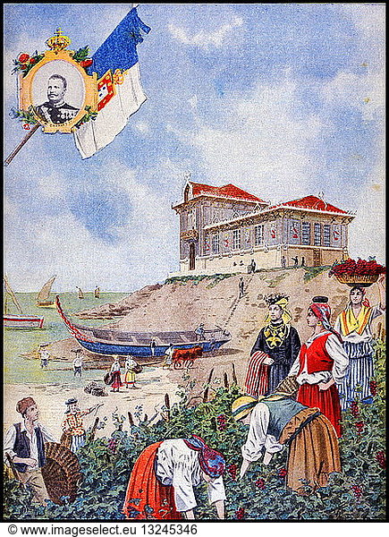 Illustration showing the Portuguese Pavilion  at the Exposition Universelle of 1900